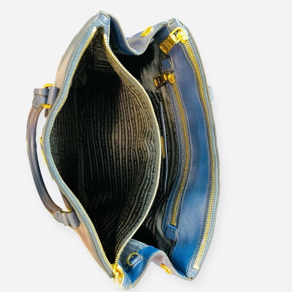 PRADA Galleria Lux Large Saffiano Double Zip Satchel Tote - Picture 7 of 16